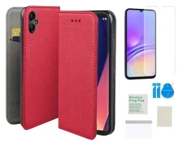 etui-z-klapka-do-samsung-galaxy-a05-magnet-case-czerwony-folia-ochronna