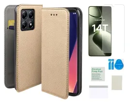 etui-z-klapka-do-xiaomi-14t-14t-pro-zloty-smart-magnet-folia-ochronna