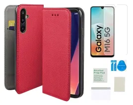 etui-z-klapka-do-samsung-galaxy-m16-5g-czerwony-magnet-case-folia-ochronna