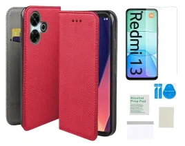 etui-z-klapka-do-xiaomi-redmi-13-4g-13-5g-czerwony-case-folia-ochronna