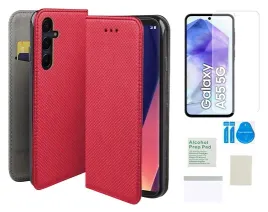 etui-z-klapka-do-samsung-galaxy-a55-5g-magnet-czerwony-folia-ochronna-tpu