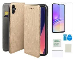etui-z-klapka-do-samsung-galaxy-a05-smart-magnet-zloty-folia-ochronna-tpu