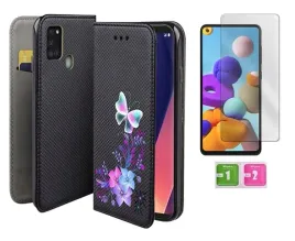 etui-z-klapka-do-samsung-galaxy-a21s-wzory-magnet-motyl-szklo-na-ekran-9h