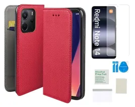 etui-z-klapka-do-xiaomi-redmi-note-14-5g-czerwony-smart-magnet-folia-tpu