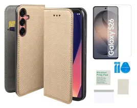etui-z-klapka-do-samsung-galaxy-s26-smart-magnet-zloty-folia-ochronna-tpu
