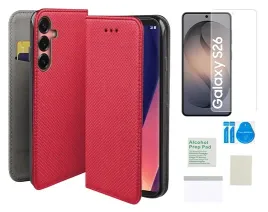 etui-z-klapka-do-samsung-galaxy-s26-smart-magnet-czerwony-folia-ochronna