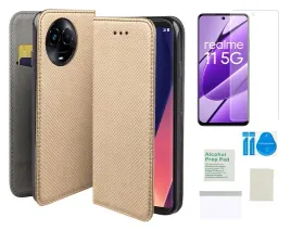 etui-z-klapka-do-realme-11-5g-zloty-smart-magnet-case-folia-ochronna-tpu