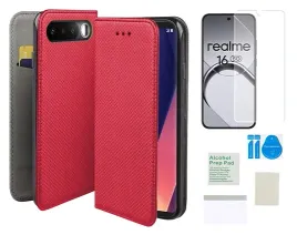 etui-z-klapka-do-realme-16-5g-case-czerwony-smart-magnet-folia-ochronna