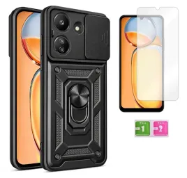 etui-pancerne-do-xiaomi-redmi-13c-4g-slide-ring-czarny-obudowa-szklo-9h