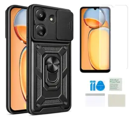 etui-pancerne-do-xiaomi-redmi-13c-4g-slide-ring-czarny-folia-ochronna-tpu
