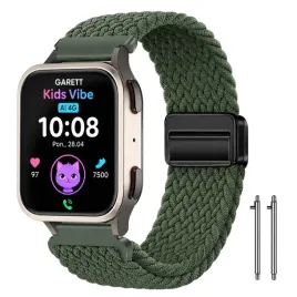 pasek-do-garett-kids-vibe-ai-4g-pleciony-opaska-na-smartwatch-20mm-zielony