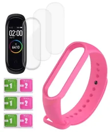 pasek-do-xiaomi-mi-band-5-zamiennik-rozowy-folia-ochronna-3-sztuki-tpu