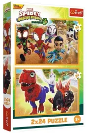 puzzle-2x24-spidey-i-dinozaury-trefl