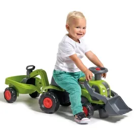 falk-traktorek-jezdzik-baby-claas-z-koparka-lyzka-i-przyczepa