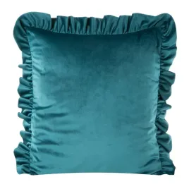 poszewka-dekoracyjna-45x45-velvet-turkusowa-ciemna-falbanka-welurowa