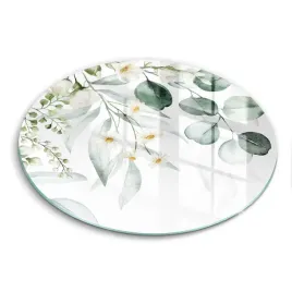 deska-szklana-okragla-z-dekoracyjnym-nadrukiem-akwarelowe-rosliny-fi-40-cm