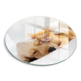 szklana-hartowana-deska-okragla-z-nadrukiem-zwierzeta-pies-i-kot-fi-40-cm