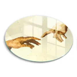 hartowana-okragla-deska-szklana-ze-wzorem-stworzenie-adama-dlonie-fi-40-cm