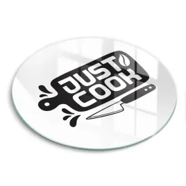 deska-szklana-okragla-z-ozdobnym-wzorem-kuchenny-napis-just-cook-fi-40-cm