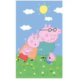 recznik-dzieciecy-30x50-swinka-peppa-family-niebieski-bawelniany