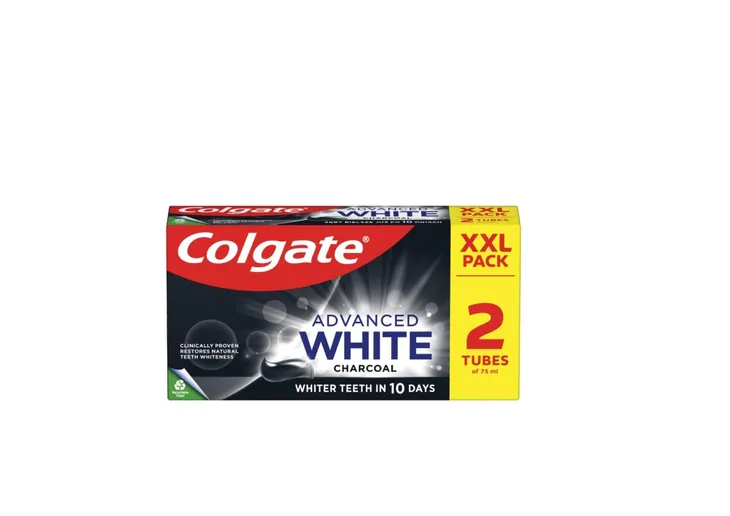Colgate, Advanced White Charcoal,pasta do zębów z aktywnym węglem, 2x75ml