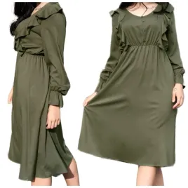 sukienka-midi-wiskoza-khaki-dlugi-rekaw-falbana-m-ratsim-khaki-d09-m