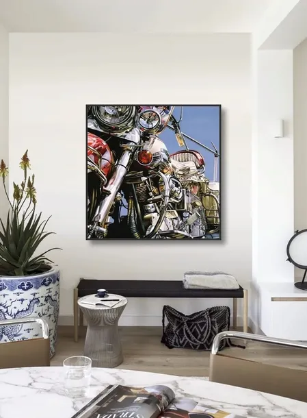 motorcycle-i-david-parrish-plakat-obraz-70x70cm-tematyka-motoryzacja