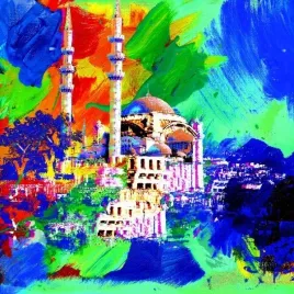 istanbul-robert-holzach-plakat-obraz-70x70cm