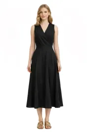 twinset-czarna-sukienka-kopertowa-z-azurowym-wzorem-38-i4a