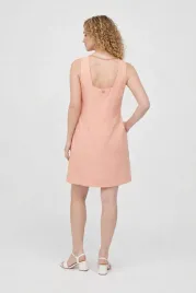 twinset-prosta-rozowa-sukienka-bez-rekawow-len-wiskoza-44-i3a