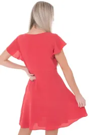 pepe-jeans-czerwona-rozkloszowana-sukienka-z-dekoltem-serek-l-6ba