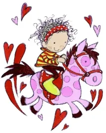 little-girl-riding-annabel-spaceley-plakat-obraz-24x30cm