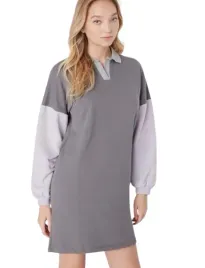 trendyol-szara-sukienka-dresowa-z-kontrastowymi-rekawami-xs-jqa