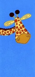 giraffe-on-blue-lesley-hallas-plakat-obraz-23x50cm