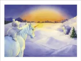 unicorn-and-polar-bear-cub-iv-hazel-lincoln-plakat-obraz-40x30cm