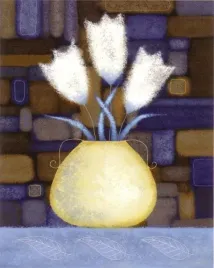 three-white-tulips-jo-parry-plakat-obraz-40x50cm