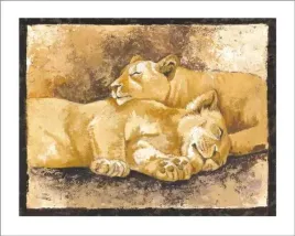 sleeping-lions-philippe-genevrey-plakat-obraz-50x40cm