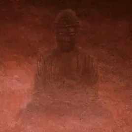 red-buddha-louisa-lente-plakat-obraz-50x50cm