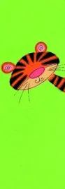 tiger-on-green-lesley-hallas-plakat-obraz-33x95cm