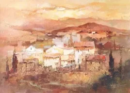 italian-village-ii-willem-haenraets-plakat-obraz-70x50cm