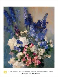 larkspur-peonies-and-canterbury-bells-laura-hills-plakat-obraz-60x80cm