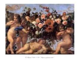 angeli-con-ghirlanda-di-fiori-c-maratta-plakat-obraz-80x60cm