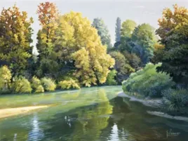 fiume-tra-i-boschi-adriano-galasso-plakat-obraz-80x60cm