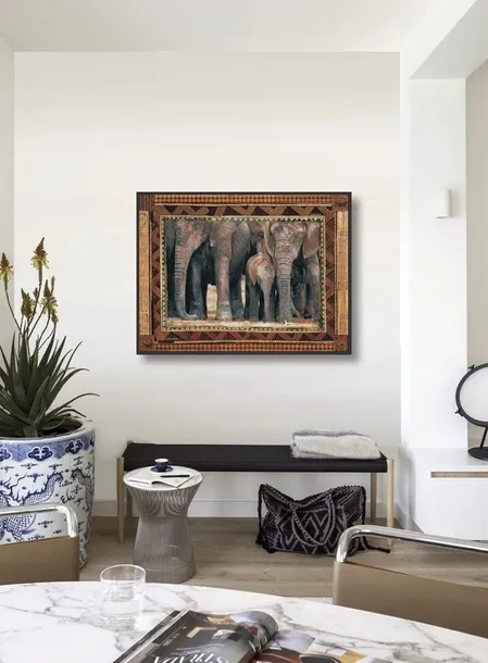 elephants-rob-hefferan-plakat-obraz-80x60cm-tematyka-zwierzeta