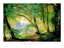 a-forest-glade-carl-frederic-aagaard-plakat-obraz-80x60cm