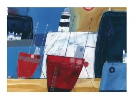 two-red-boats-dave-jaundrell-plakat-obraz-80x60cm