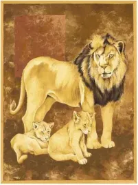 lion-and-two-cubs-philippe-genevrey-plakat-obraz-60x80cm