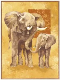 mother-elephant-with-young-philippe-genevrey-plakat-obraz-60x80cm
