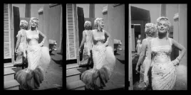 marilyn-monroe-white-beaded-gown-gene-lester-plakat-obraz-100x50cm