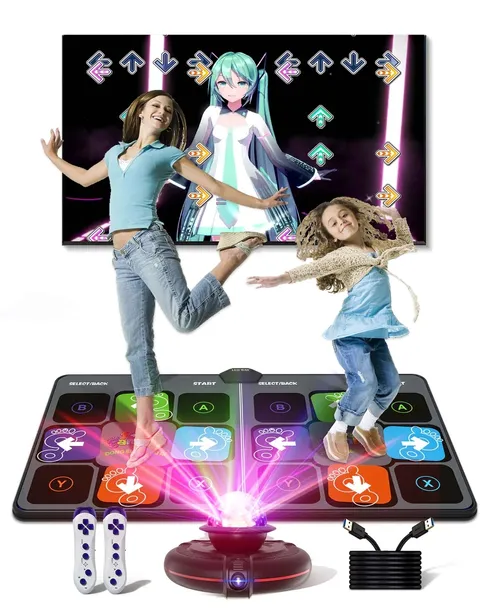 PODWÓJNA MATA DO TAŃCZENIA Z KAMERĄ HD SPORT GRY DLA DZIECI WIFI DISCO 8W1